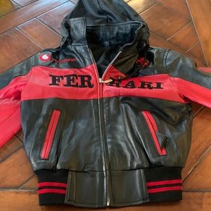 Boys size medium Ferrari leather jacket